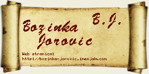 Božinka Jorović vizit kartica